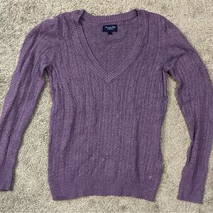 American Eagle Outfitters Lavender V-Neck Sweater